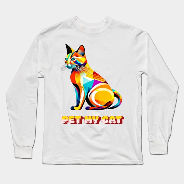 Pet my cat Long Sleeve T-Shirt by Elysium Studio